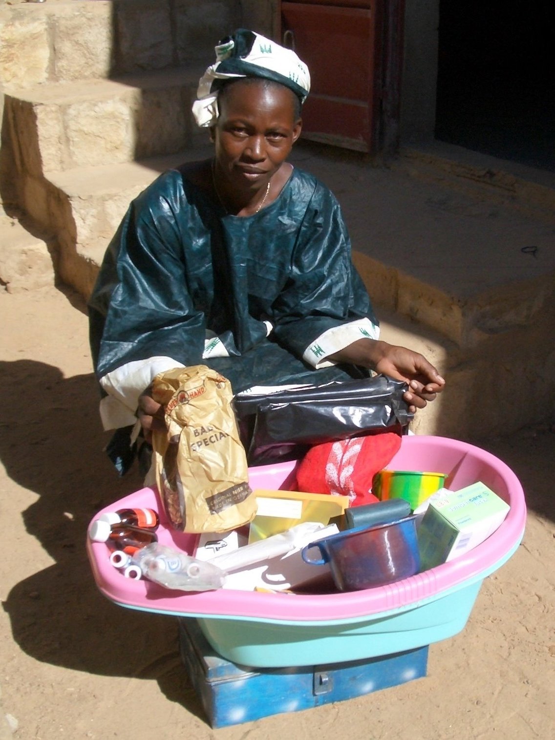Birth Attendant with equipment